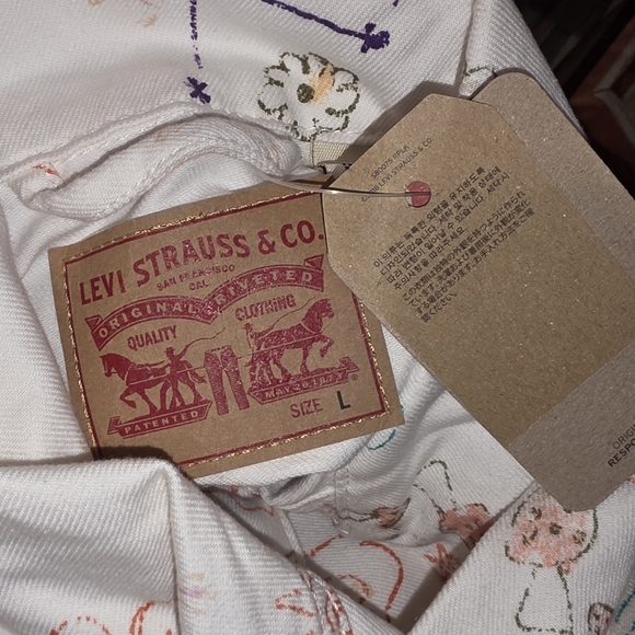 Levis Original Style Trucker AOP All Over Print Floral Denim Jean Women Large - Picture 8 of 8